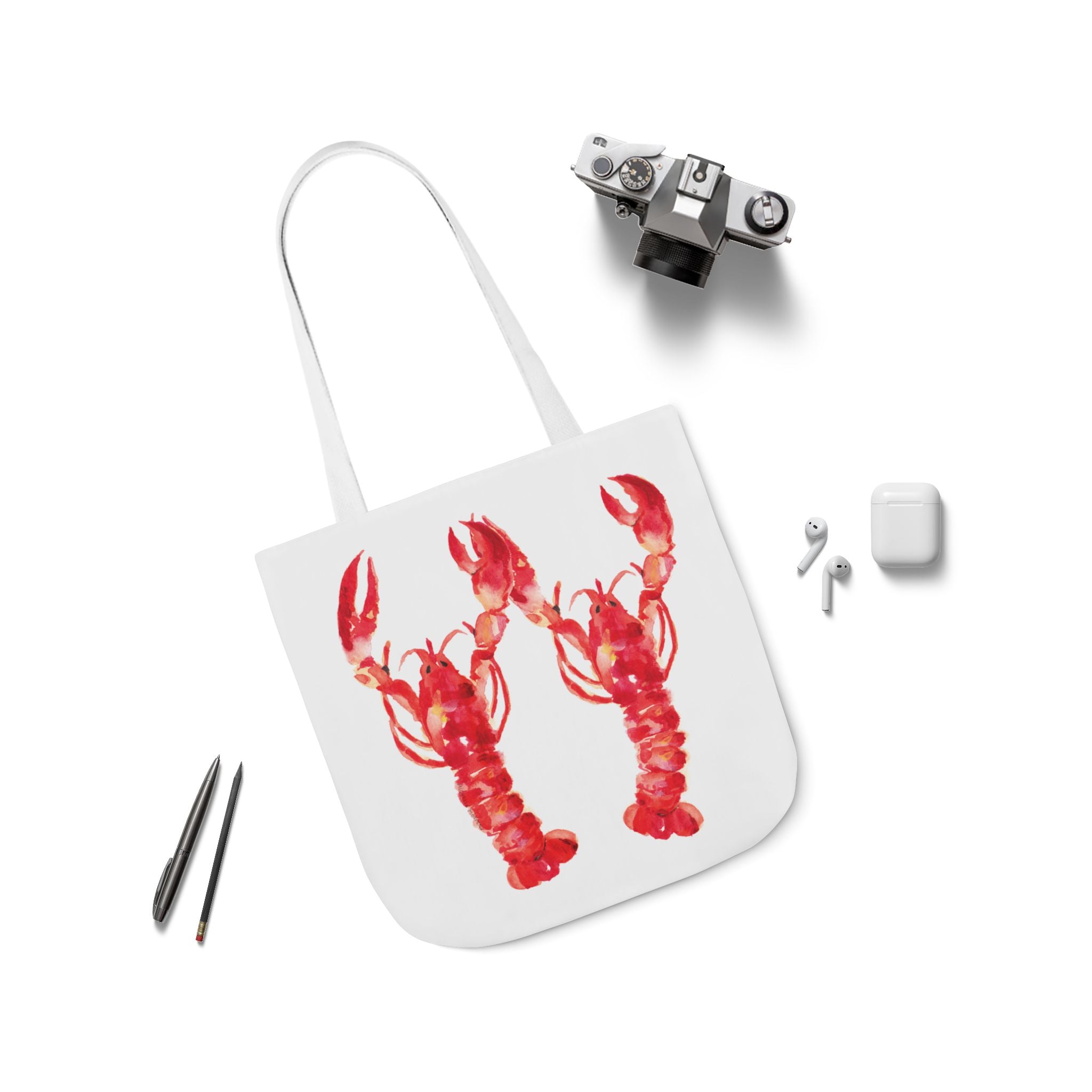 Watercolor Lobsters Nautical Beachy Coastal Tote Bag