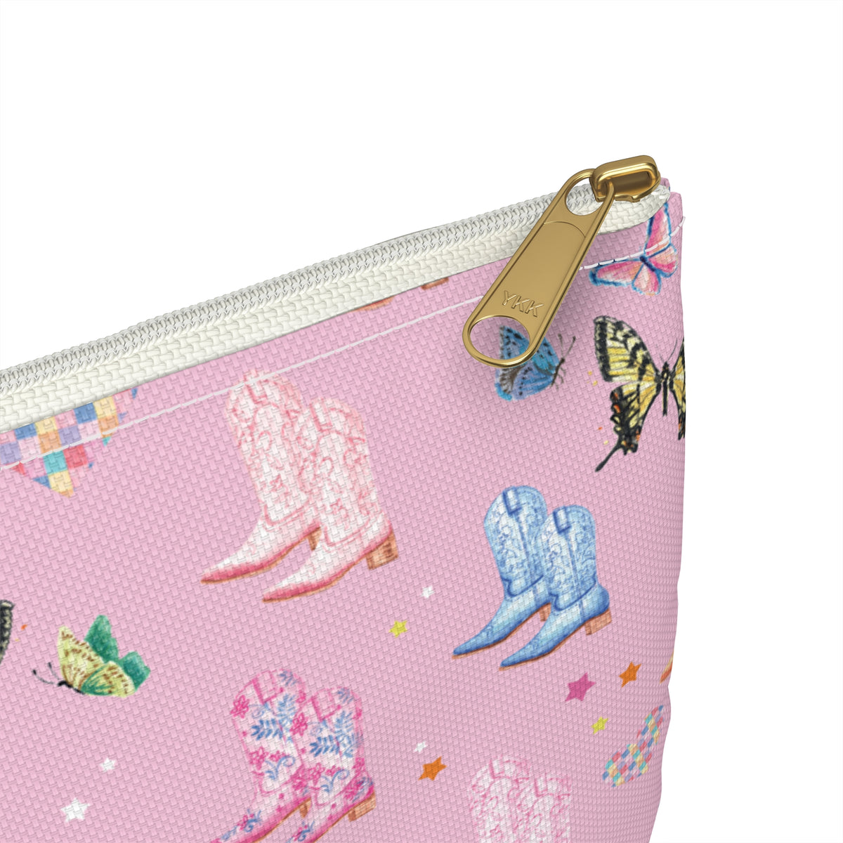 Watercolor Western Girly Accessory Pouch, Modern Cowgirl Makeup Bag | Michelle Mospens