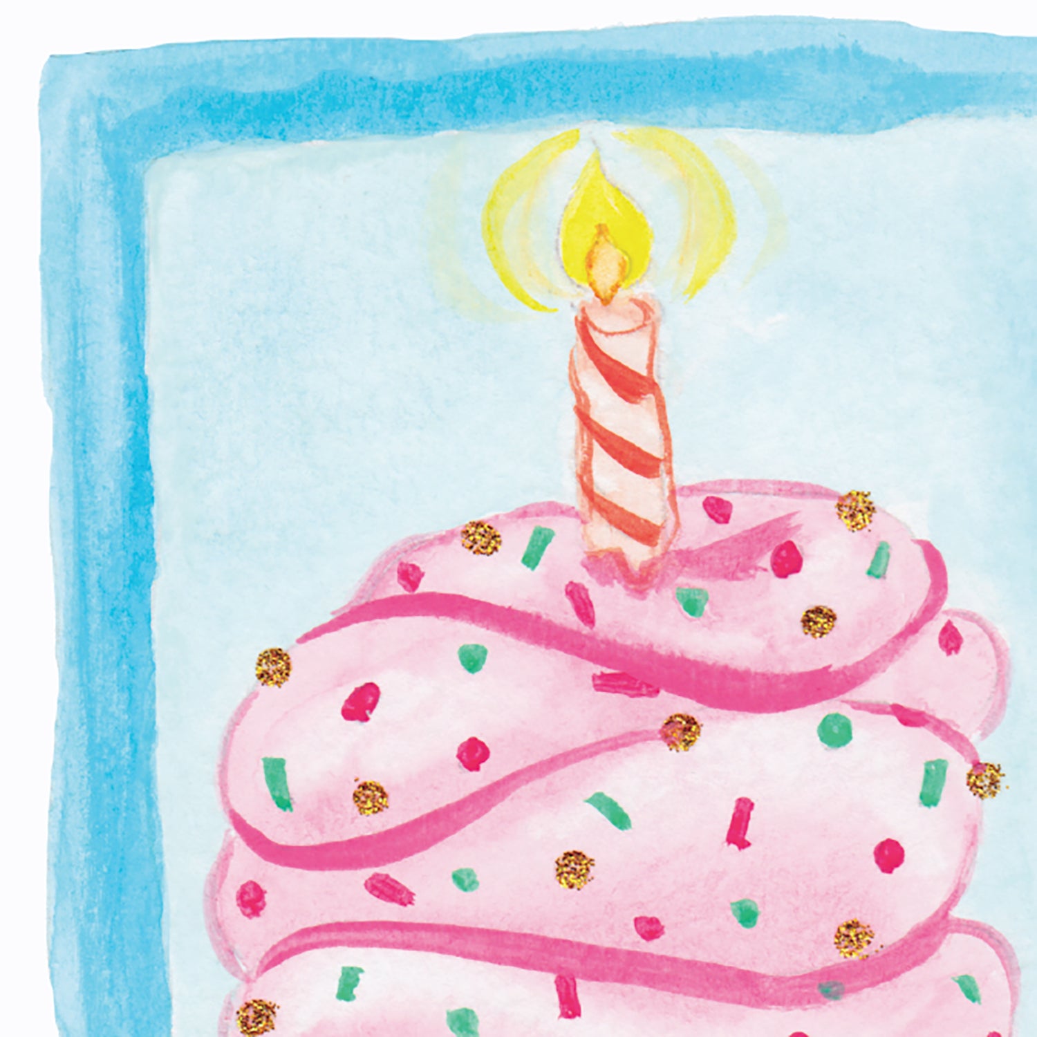 Watercolor Birthday Cupcake Card