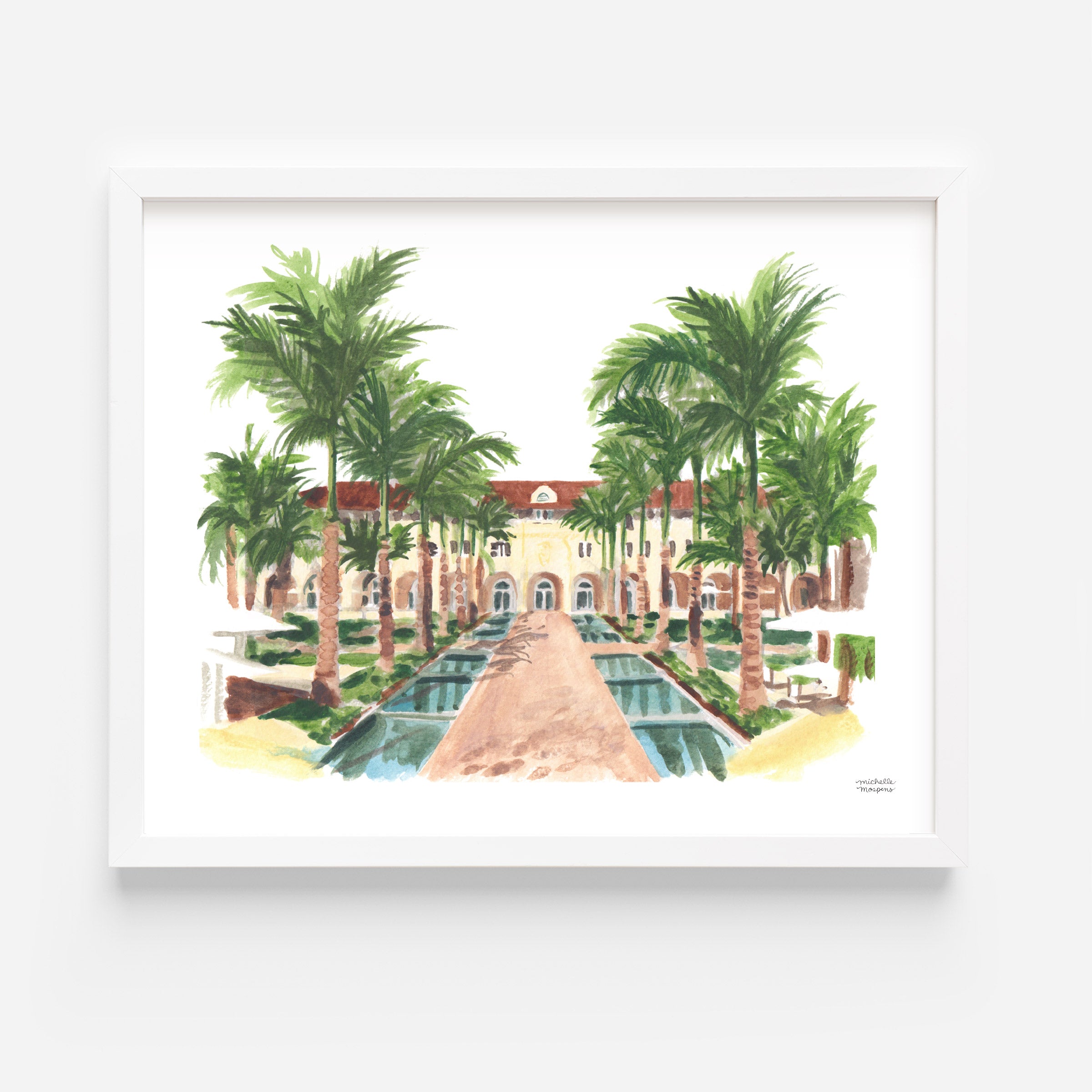 Casa Marina Key West Florida watercolor by artist Michelle Mospens