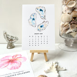Watercolor Coastal Mini Monthly Desk Calendar by Michelle Mospens