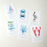 Watercolor Coastal Mini Monthly Desk Calendar by Michelle Mospens