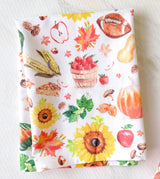 Watercolor Fall Vibes Decorative Hostess Kitchen Dish Towel by Michelle Mospens