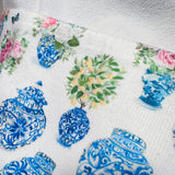 Ginger Jars and Bouquets Designer Kitchen Towel by Michelle Mospens | Luxury Dish Towel