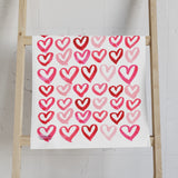 Watercolor Hearts Designer Kitchen Towel by Michelle Mospens | Luxury Dish Towel