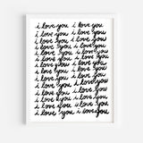 I Love You I Love You I Love You Art Print by Michelle Mospens