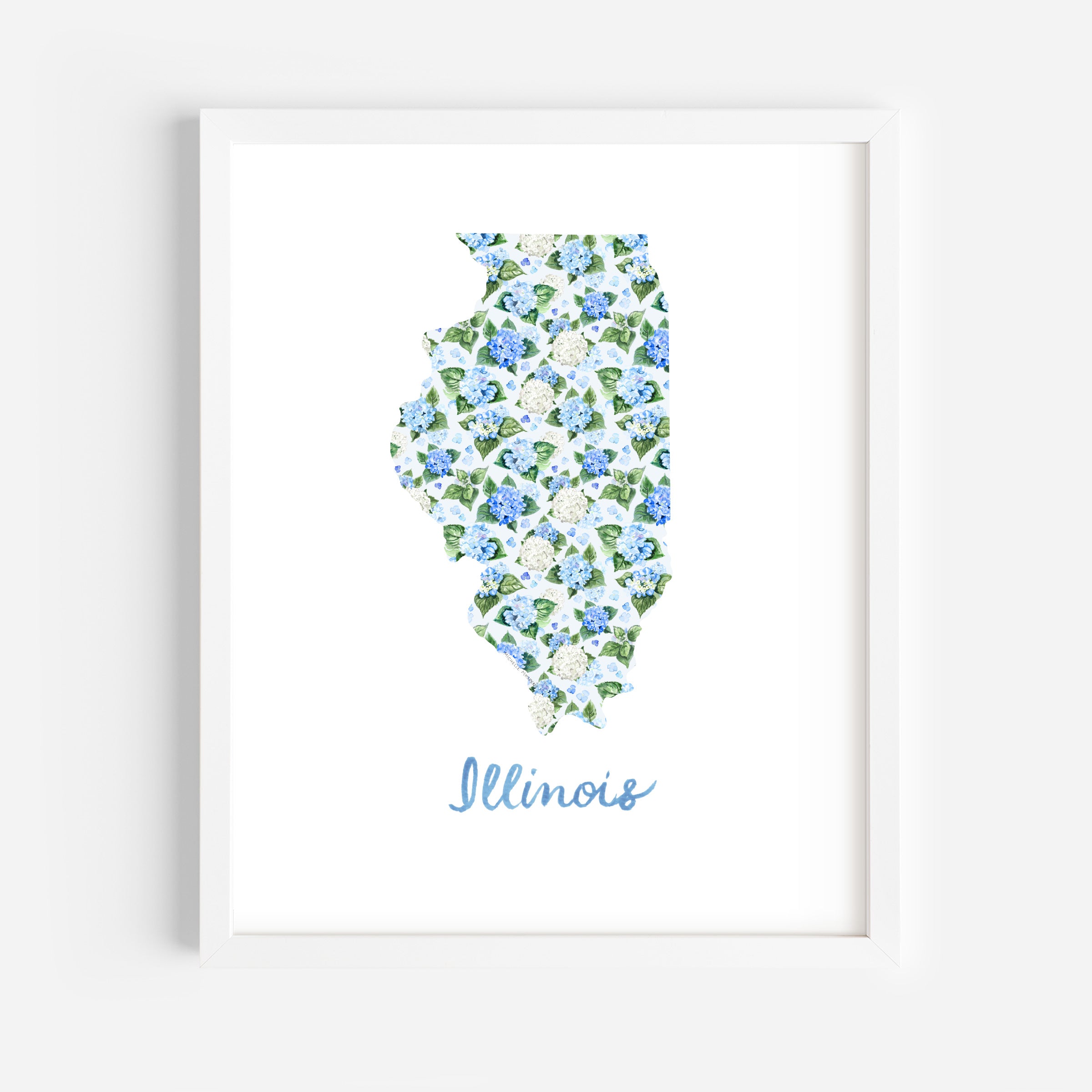 Watercolor Illinois State Wall Art Print by Michelle Mospens