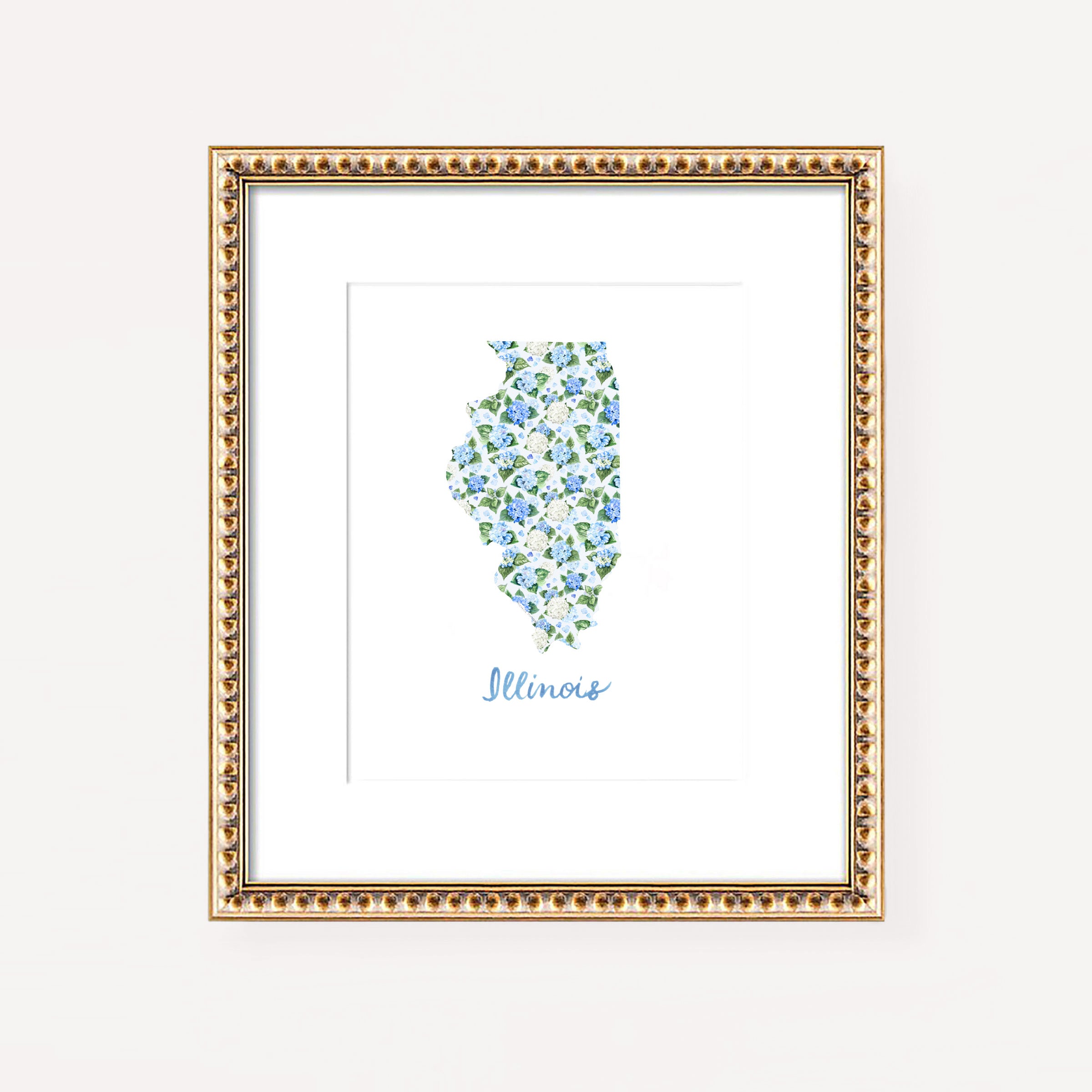 Watercolor Illinois State Wall Art Print by Michelle Mospens