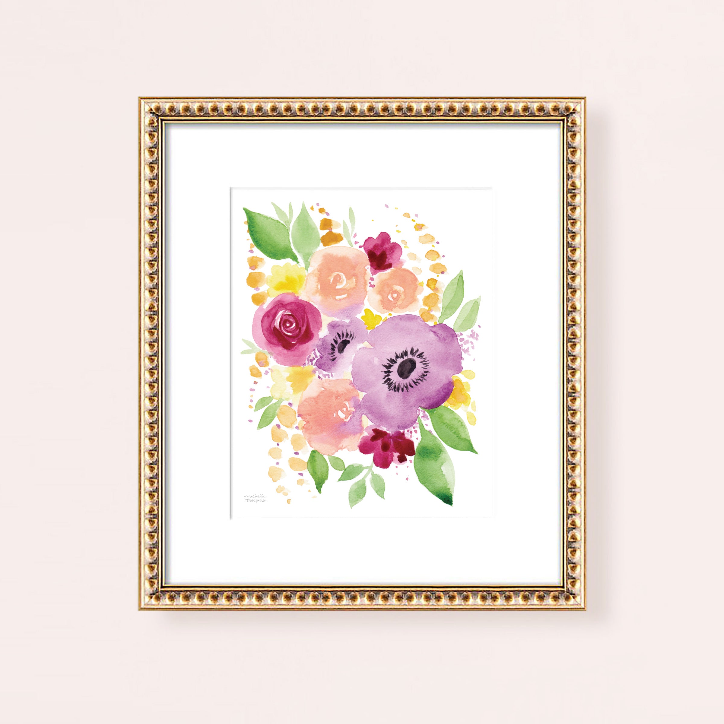 Just Peachy Floral Art Print | Michelle Mospens