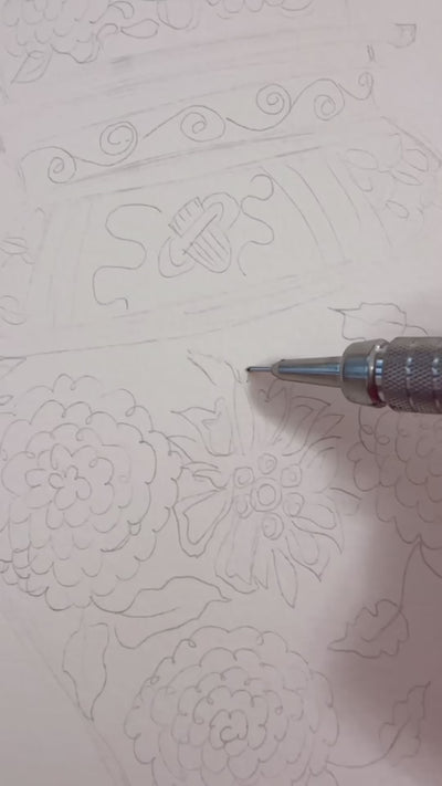 Blue and White Chinoiserie Ginger Jar Vase Watercolor Wall Art Print by Michelle Mospens