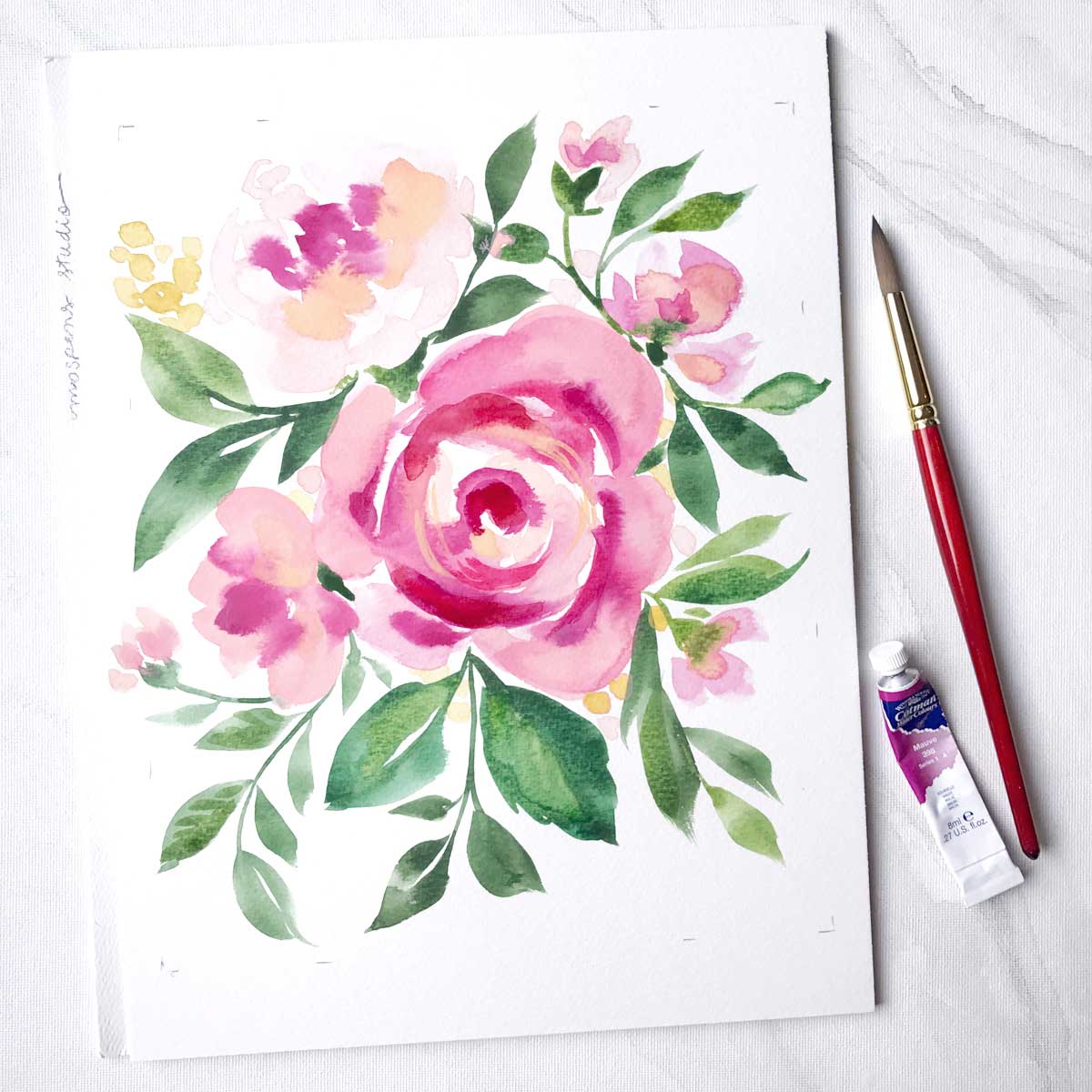Petal Medley Floral Watercolor Wall Art Print