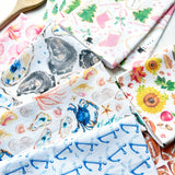 Cute Watercolor Coastal Cotton Kitchen Tea Towel by Michelle Mospens