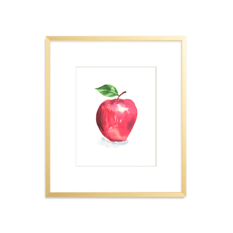 Watercolor Apple Wall Art Print by Michelle Mospens
