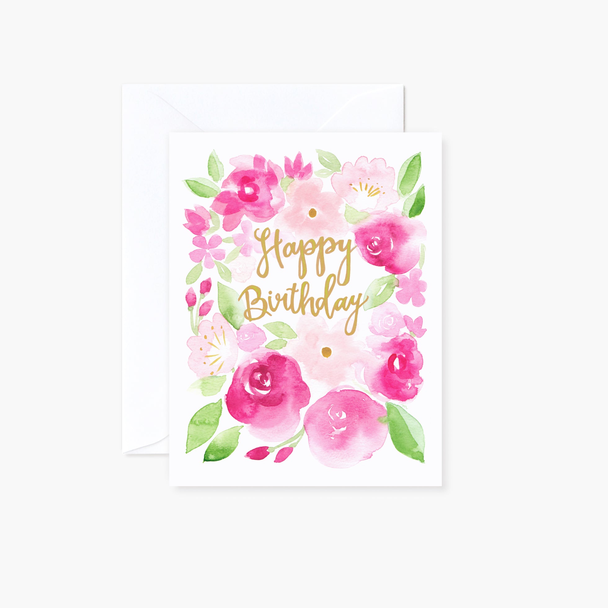 Sangria Blooms Happy Birthday Card