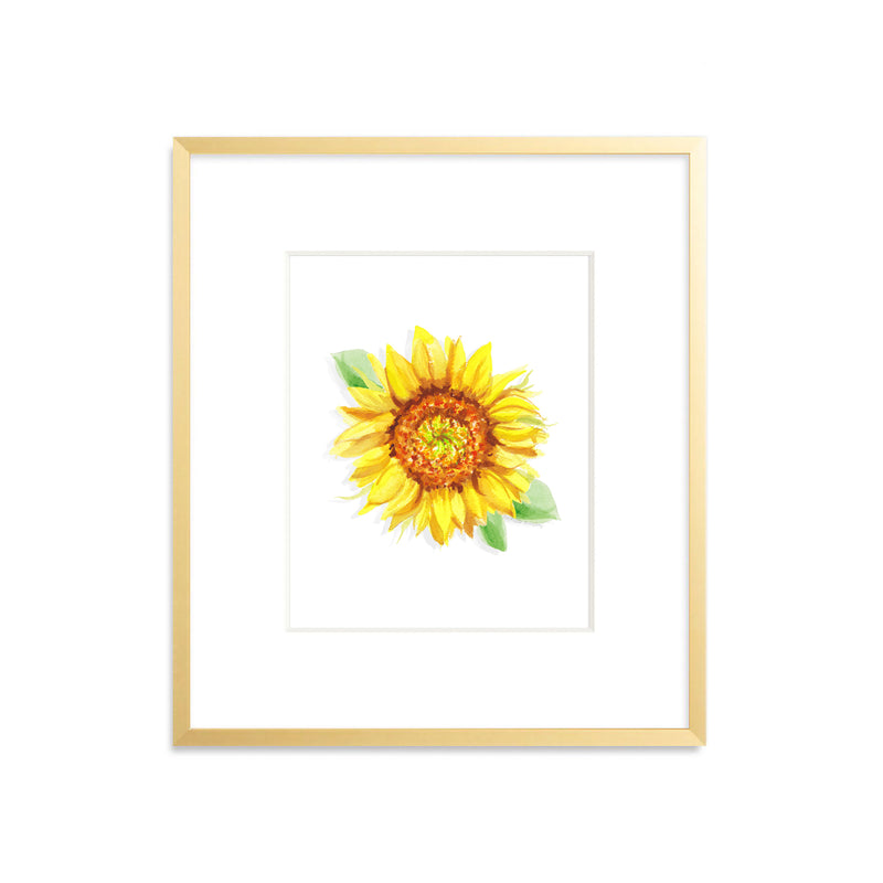 Watercolor Sunflower Wall Art Print by Michelle Mospens