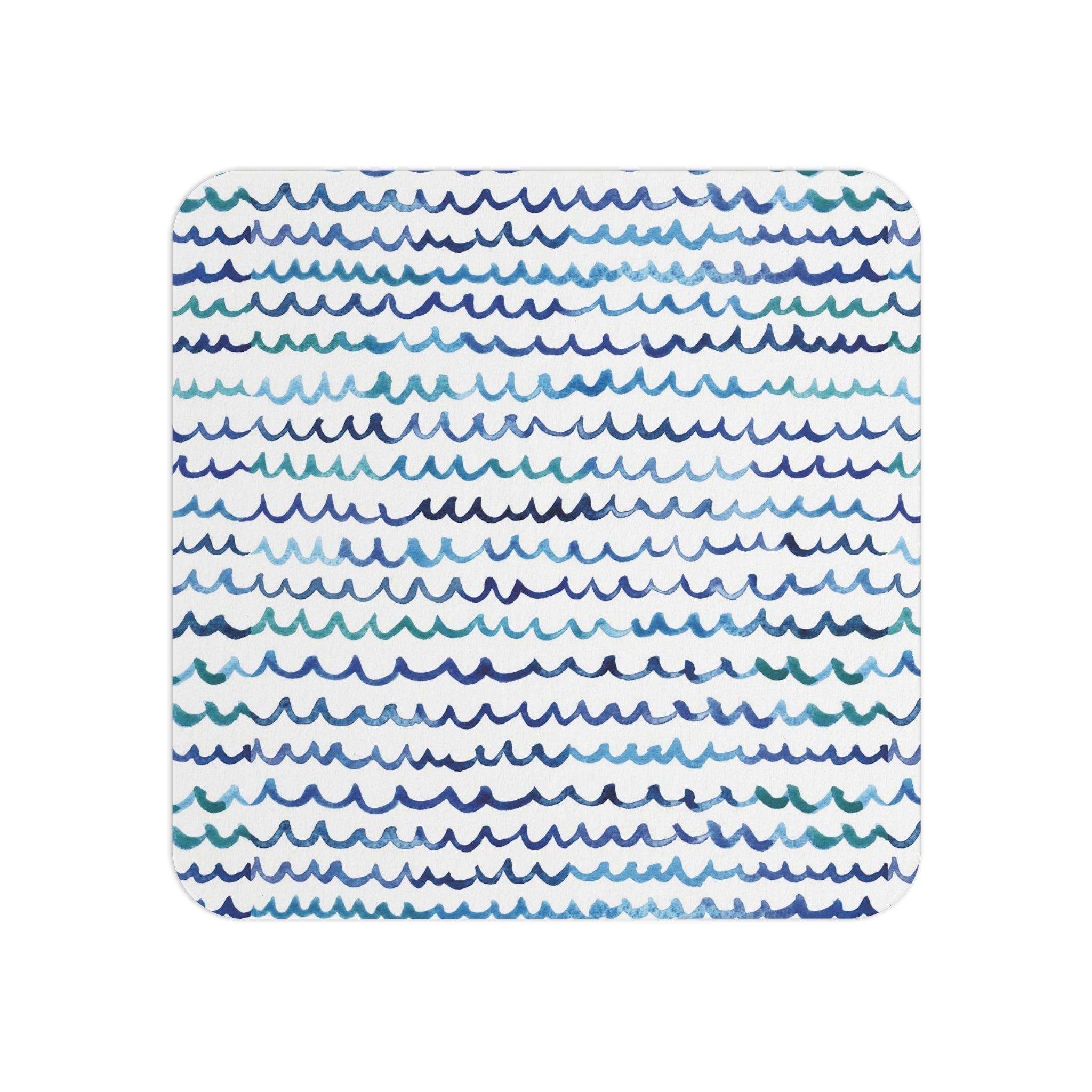 Cute and Fun Watercolor Nautical Waves Drink Paper Coasters