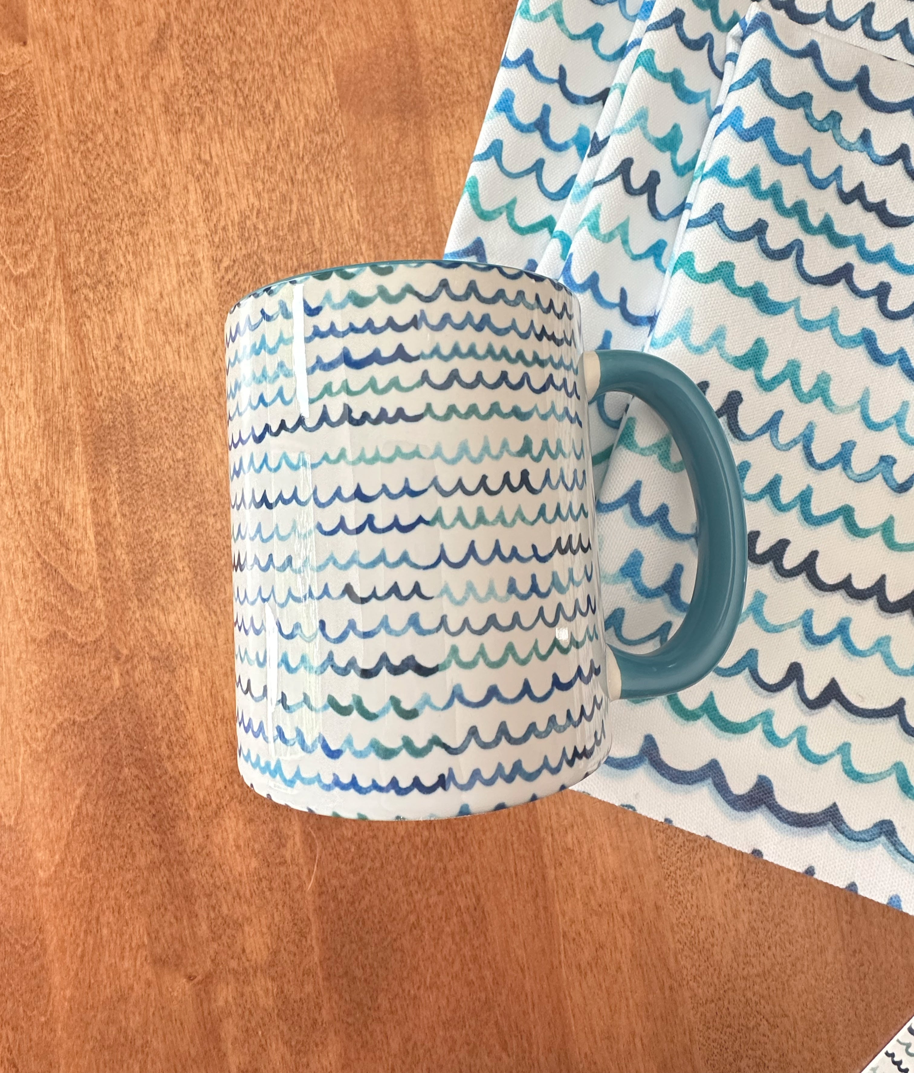 Michelle Mospens Watercolor Waves Coffee Mug | Beach Lover Gift