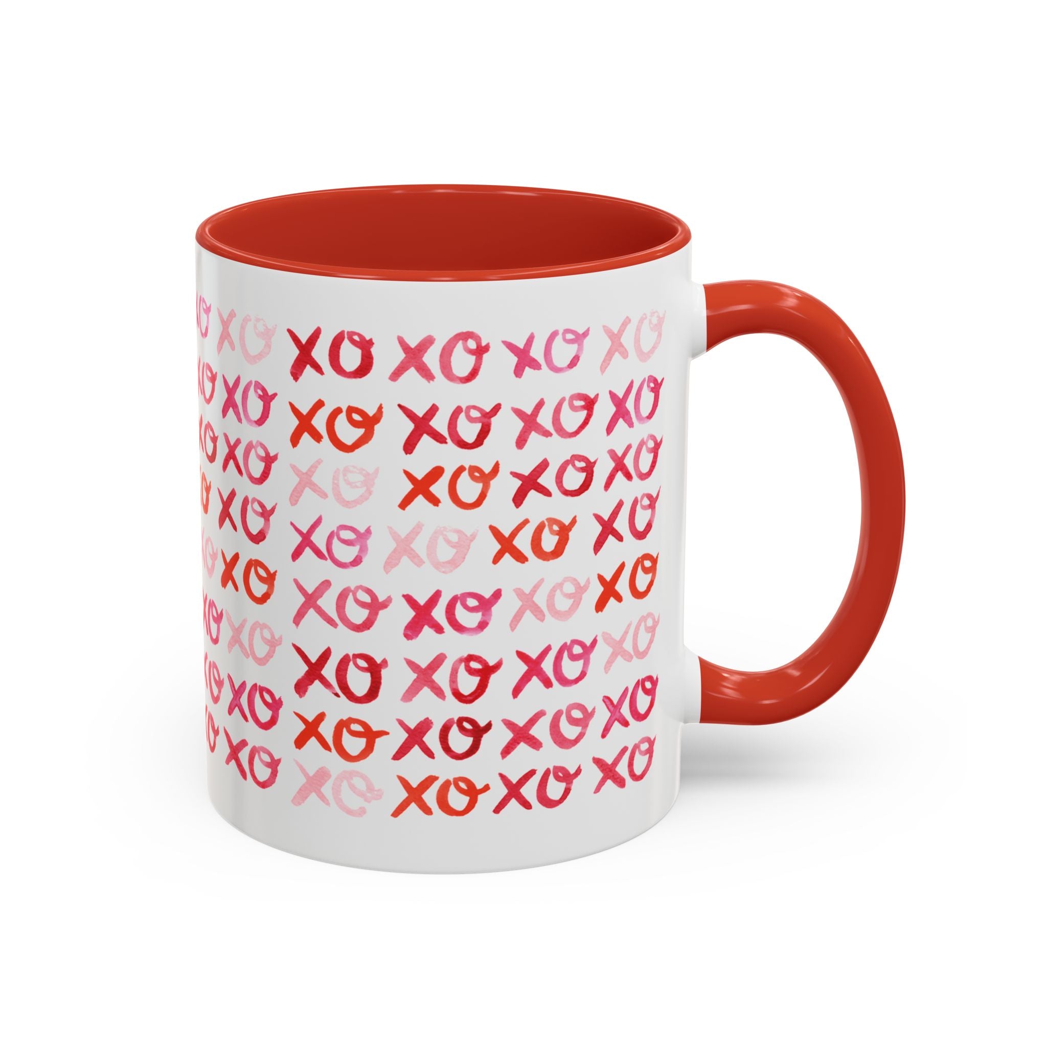 Michelle Mospens Watercolor Hugs and Kisses XOXO Coffee Mug | Valentine Lover Anniversary Gift