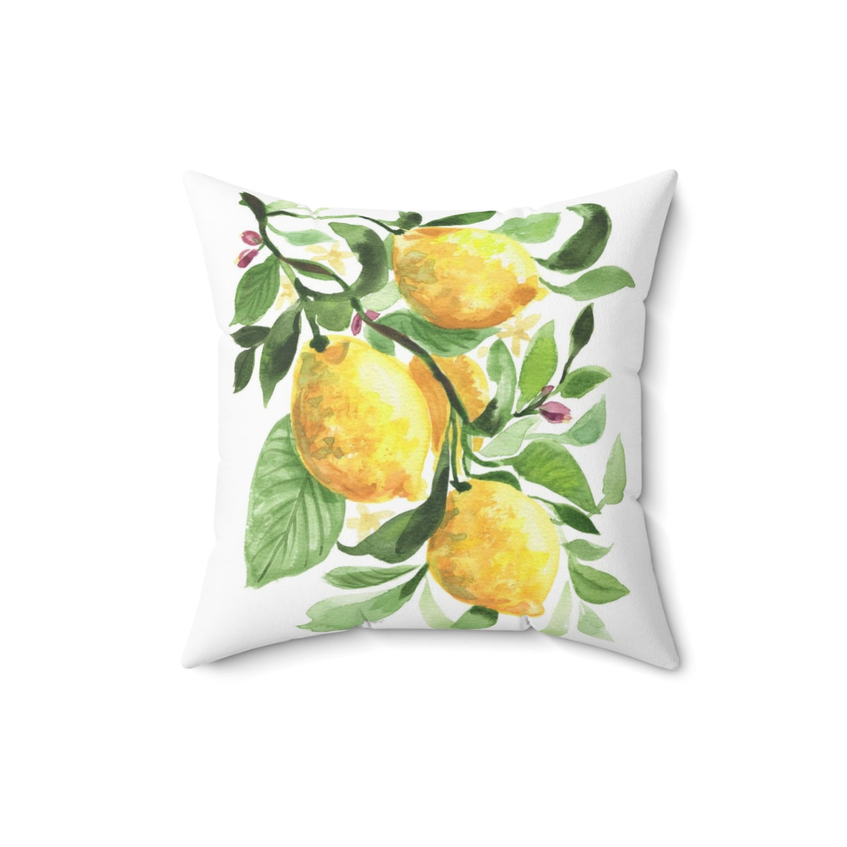 Watercolor Lemons Square Pillow