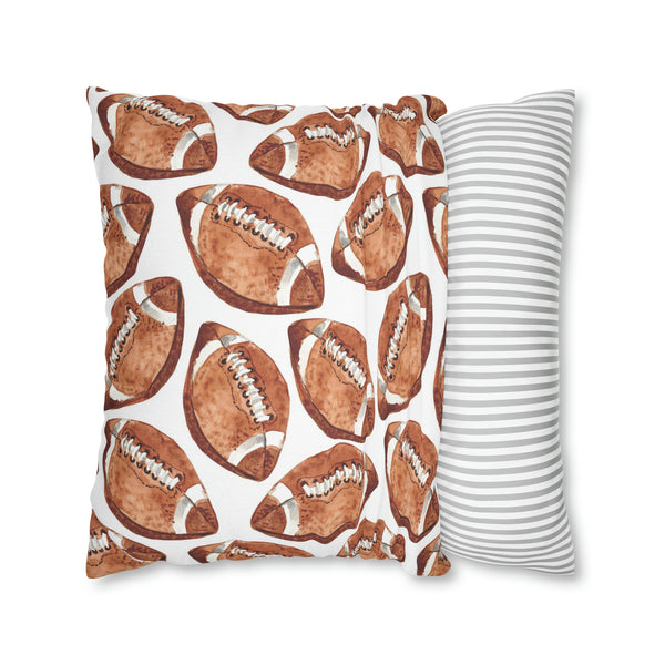 Watercolor Footballs 20 x 20 Pillow Cover Case