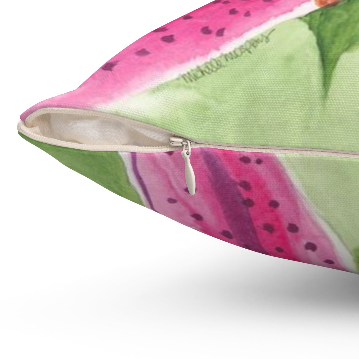 Watercolor Stargazer Lily Bloom Square Pillow