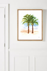 Watercolor Coconut Palm Trees Wall Art Print