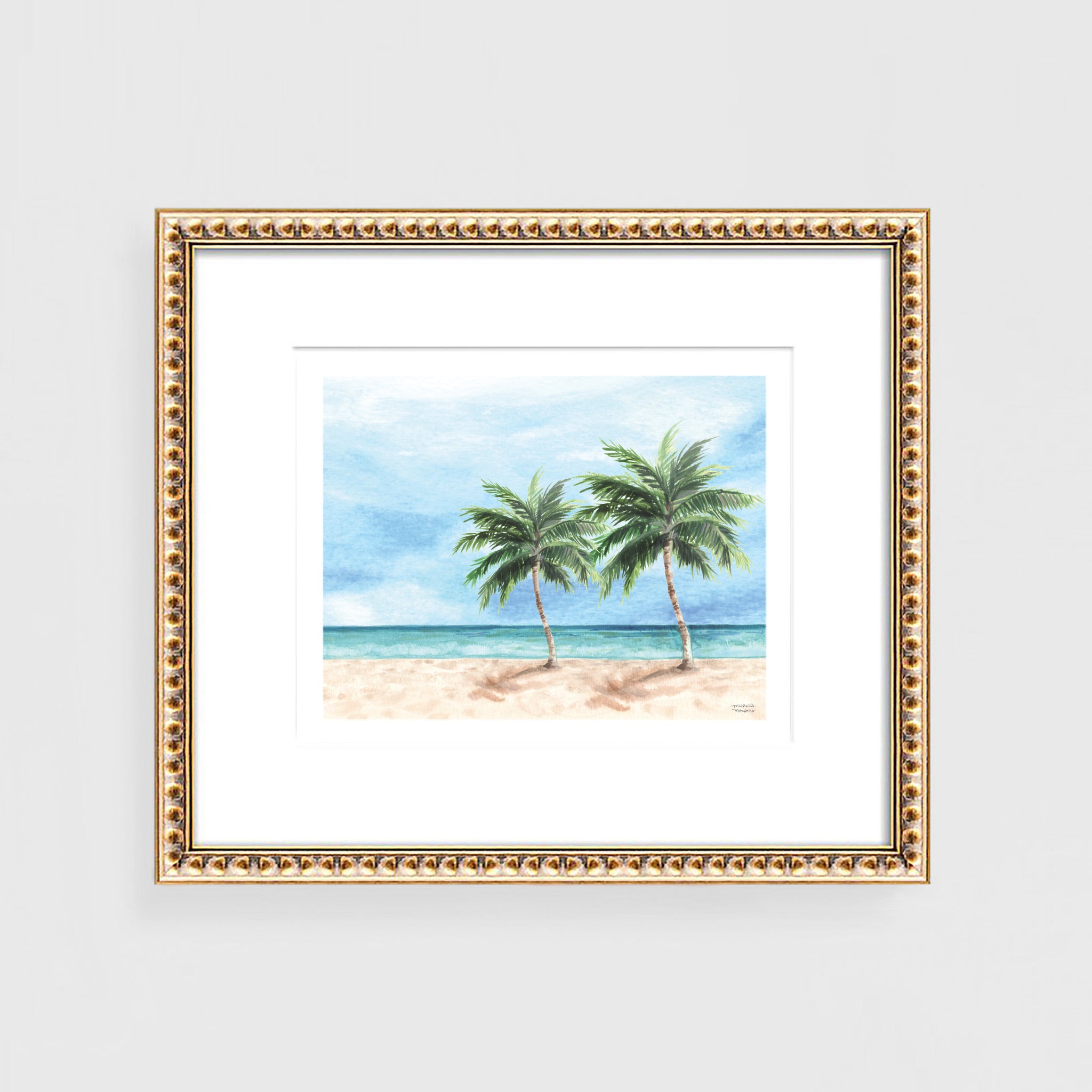 Watercolor Key West Shore Art Print