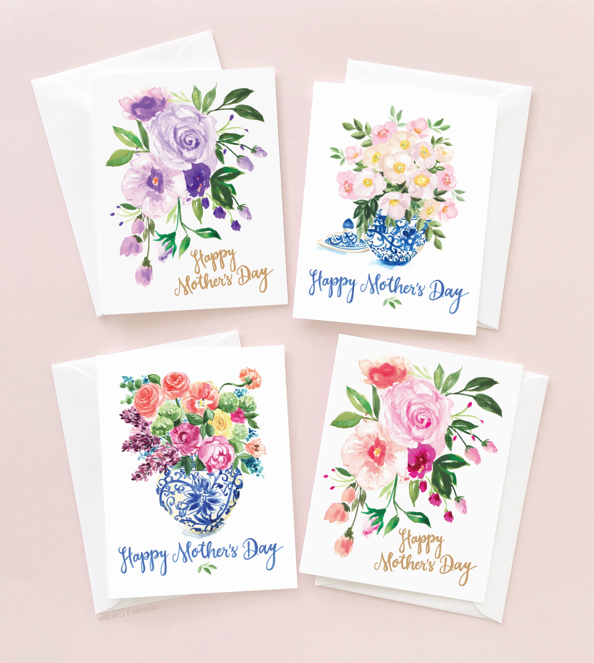 Bouquet Blooms Mother's Day Cards Set by Michelle Mospens