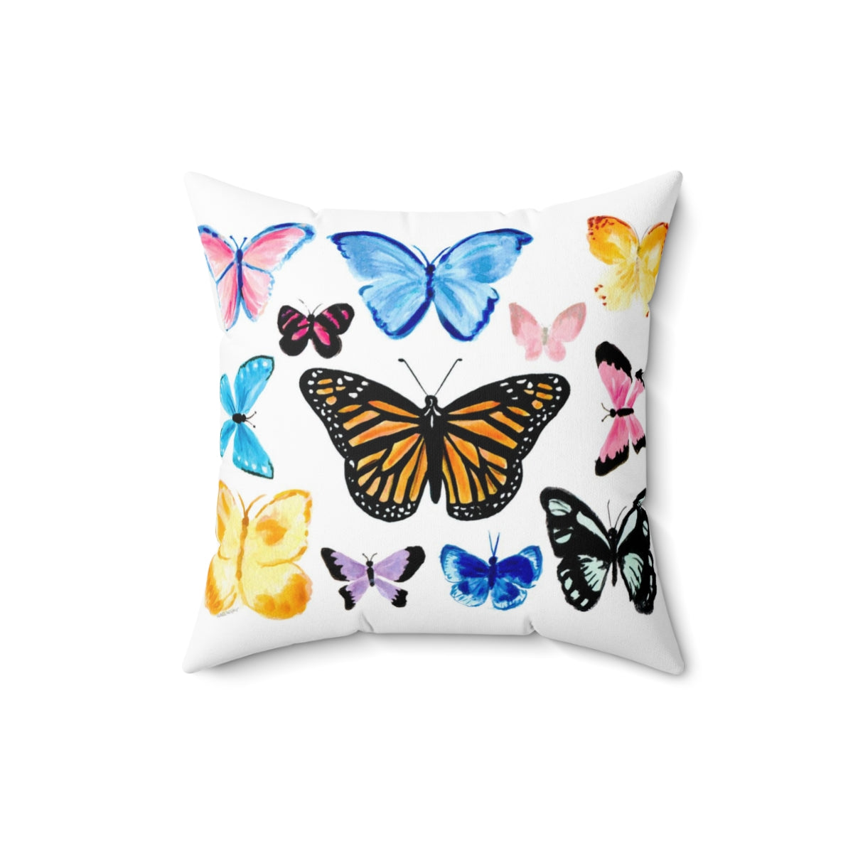 Whimsical Watercolor Butterflies Square Pillow