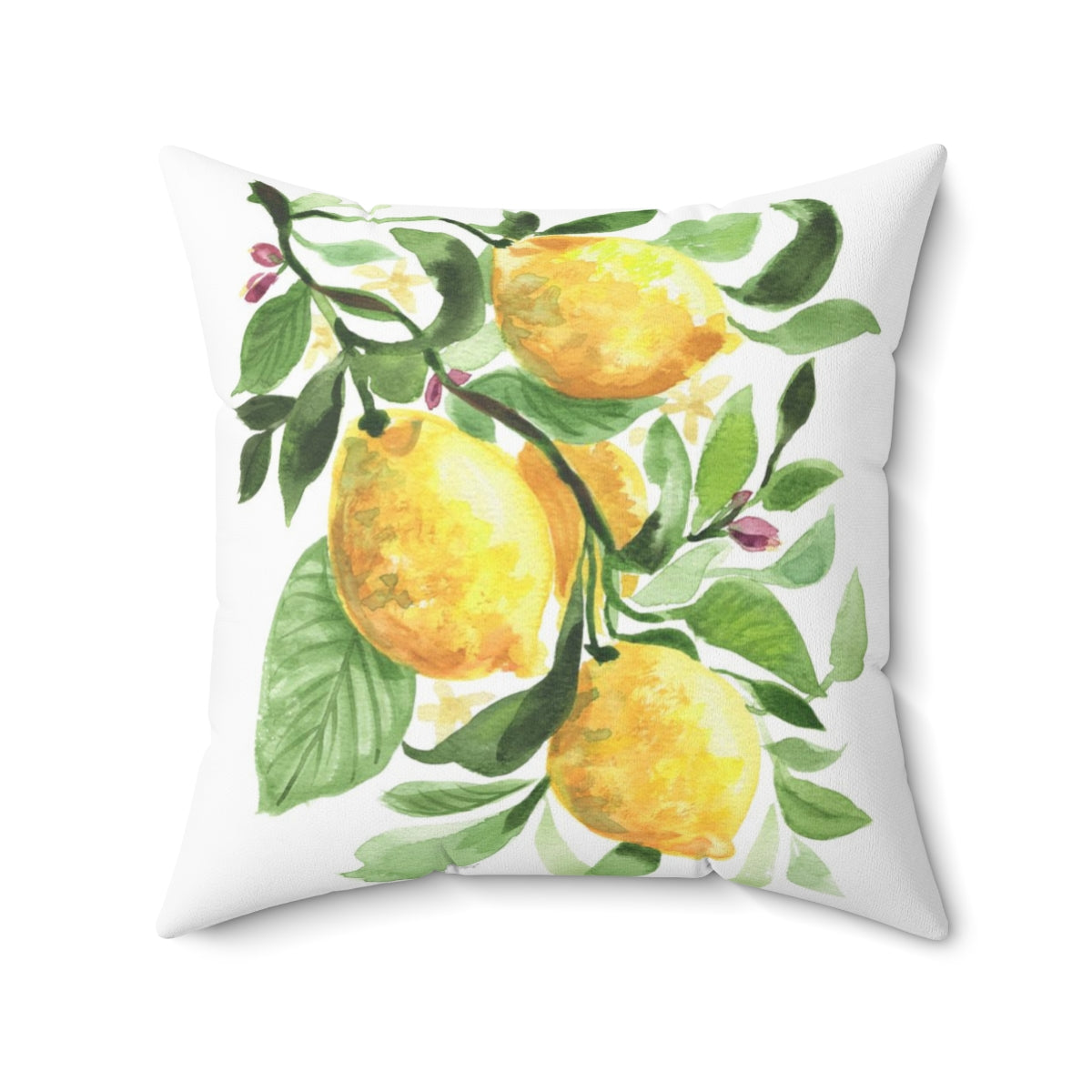 Watercolor Lemons Square Pillow