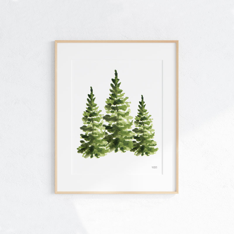 Pine Christmas Tree Greeting Card - The Painted Pen Artwork by