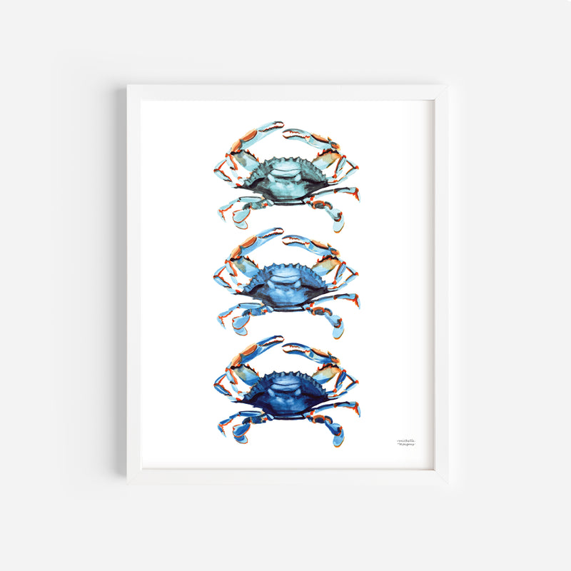 Watercolor Crabs Art Print Unframed