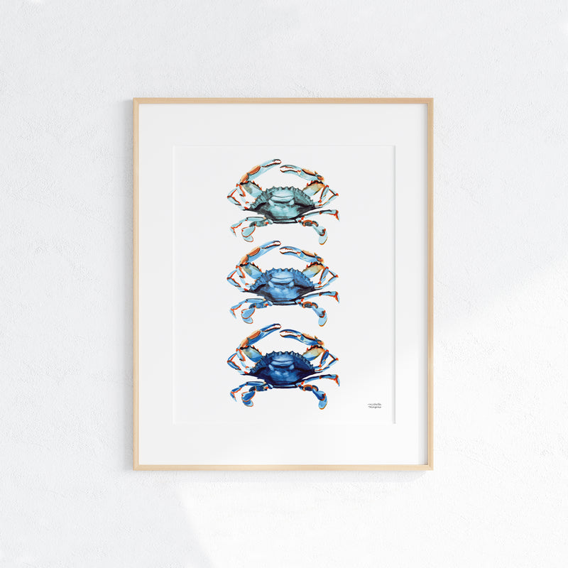 Watercolor Crabs Art Print Unframed