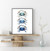 Watercolor Crabs Art Print Unframed