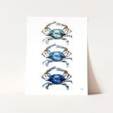 Watercolor Crabs Art Print Unframed
