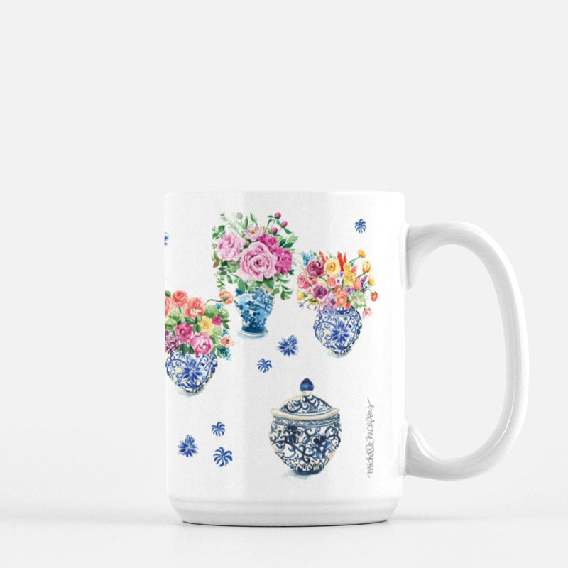 Illustrated Grandmillennial Ginger Jars Coffee Mug 15oz.