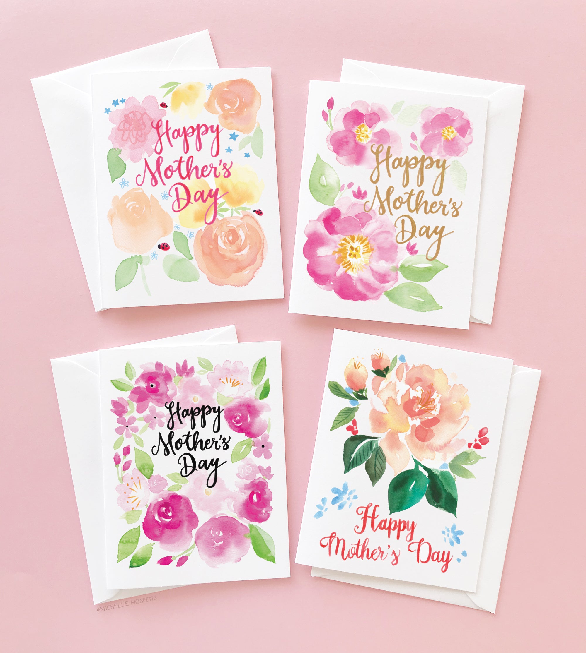 Floral Blooms Mother's Day Cards Set by Michelle Mospens