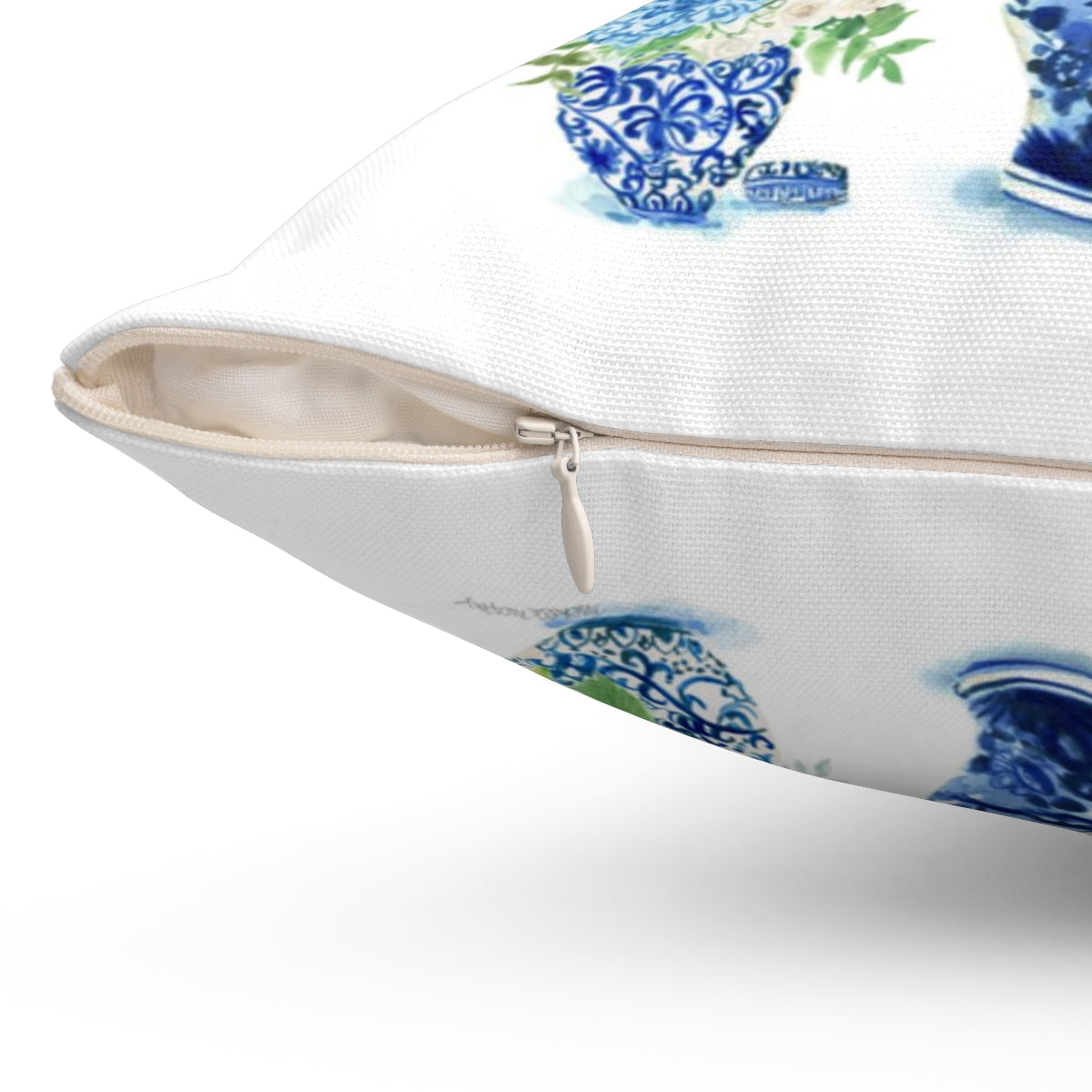 Watercolor Chinoiserie Ginger Jars Square Pillow