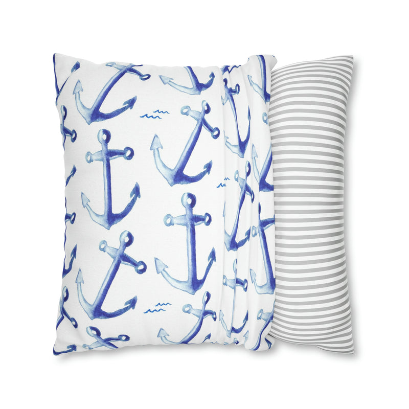 Watercolor Anchors Decorative Pillow Cover