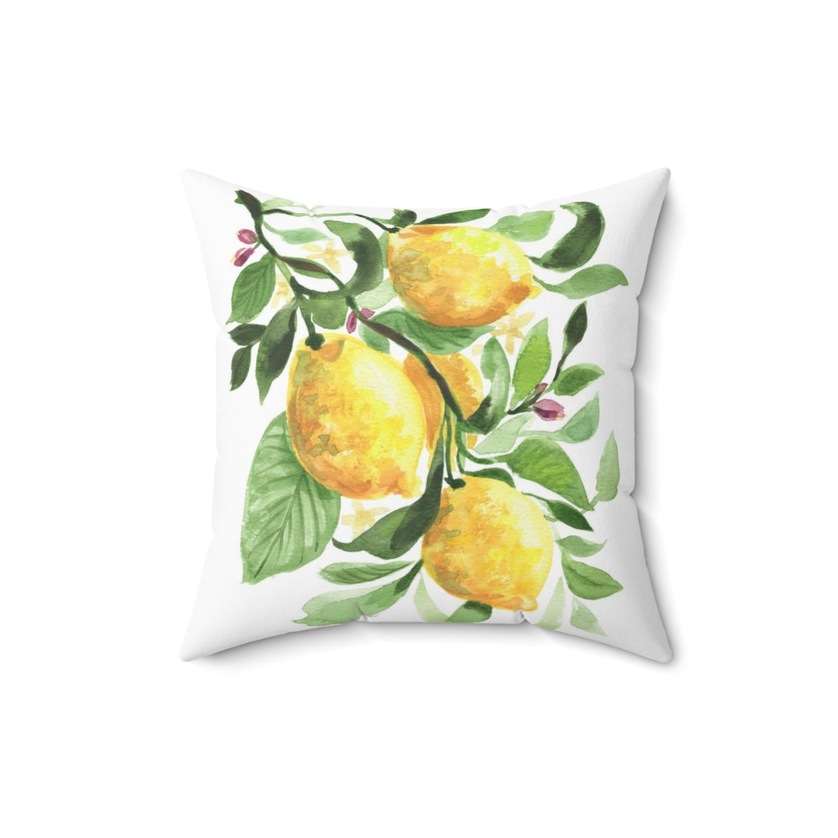 Watercolor Lemons Square Pillow