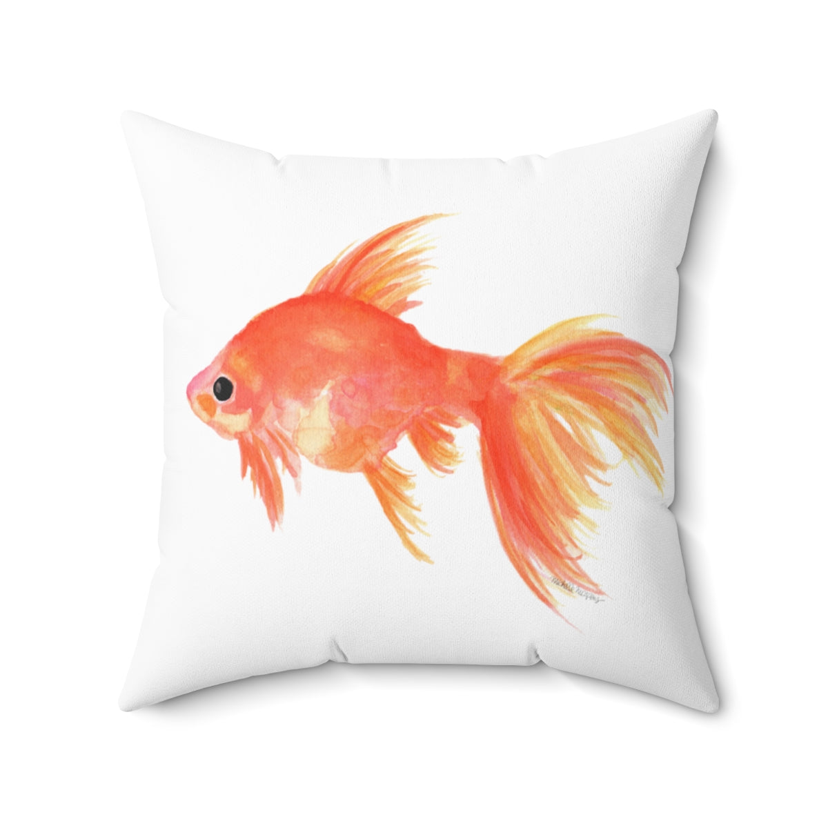 Watercolor Fish Square Pillow