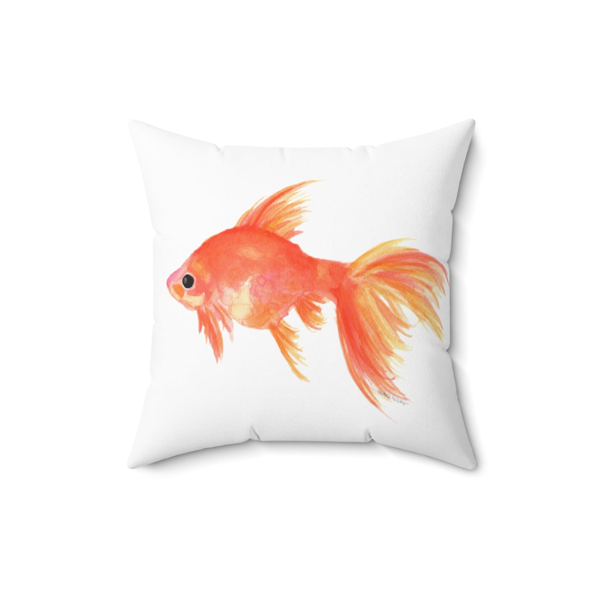 Watercolor Fish Square Pillow