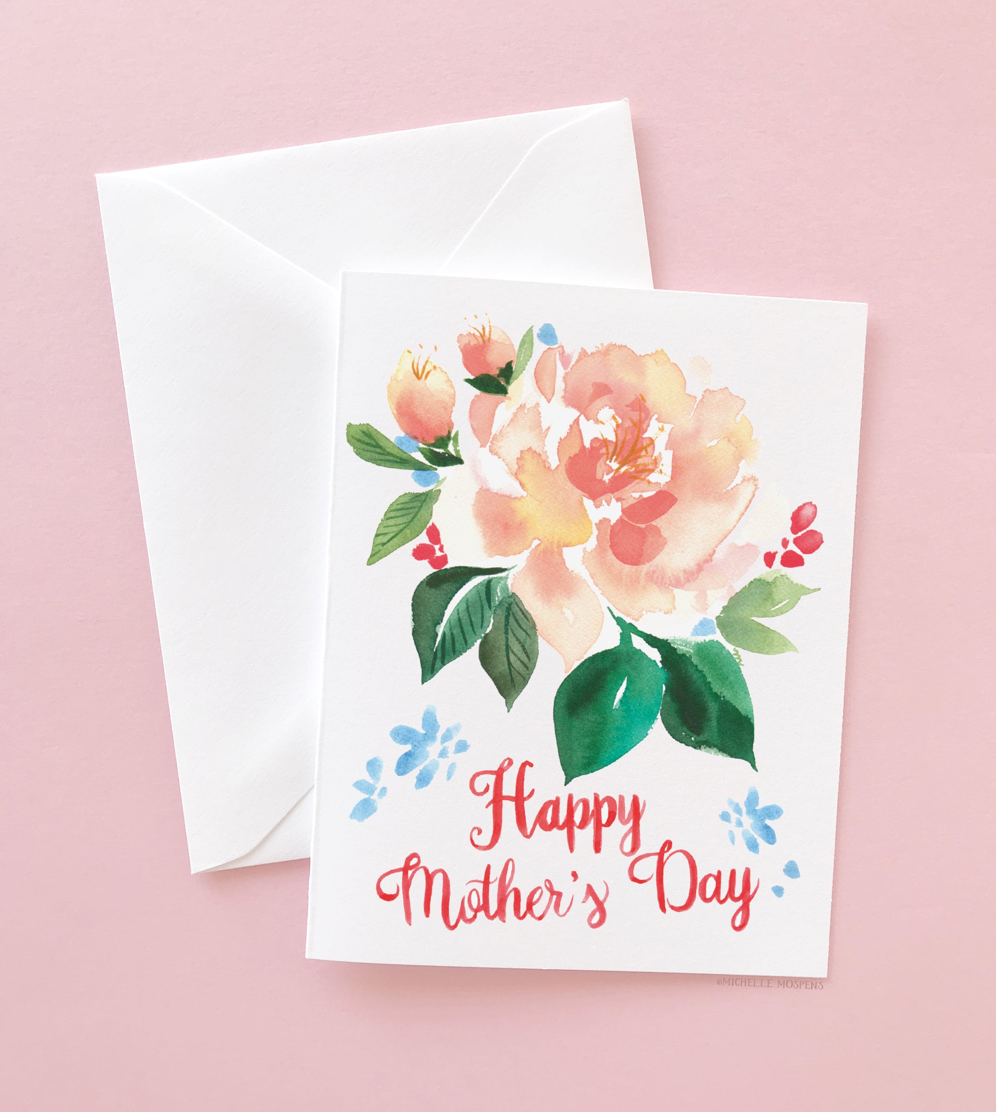 Peach Peony Bloom Mother's Day Card