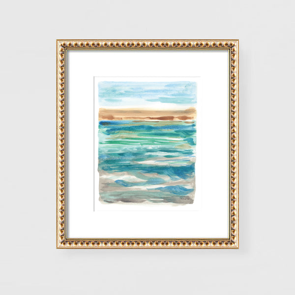 Abstract Watercolor Ocean Art Print Seascape Study No. 1