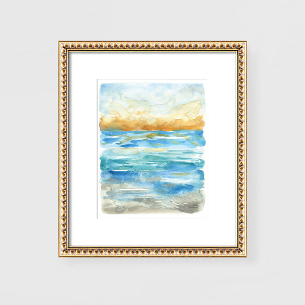 Abstract Watercolor Ocean Art Print Seascape Study No. 2