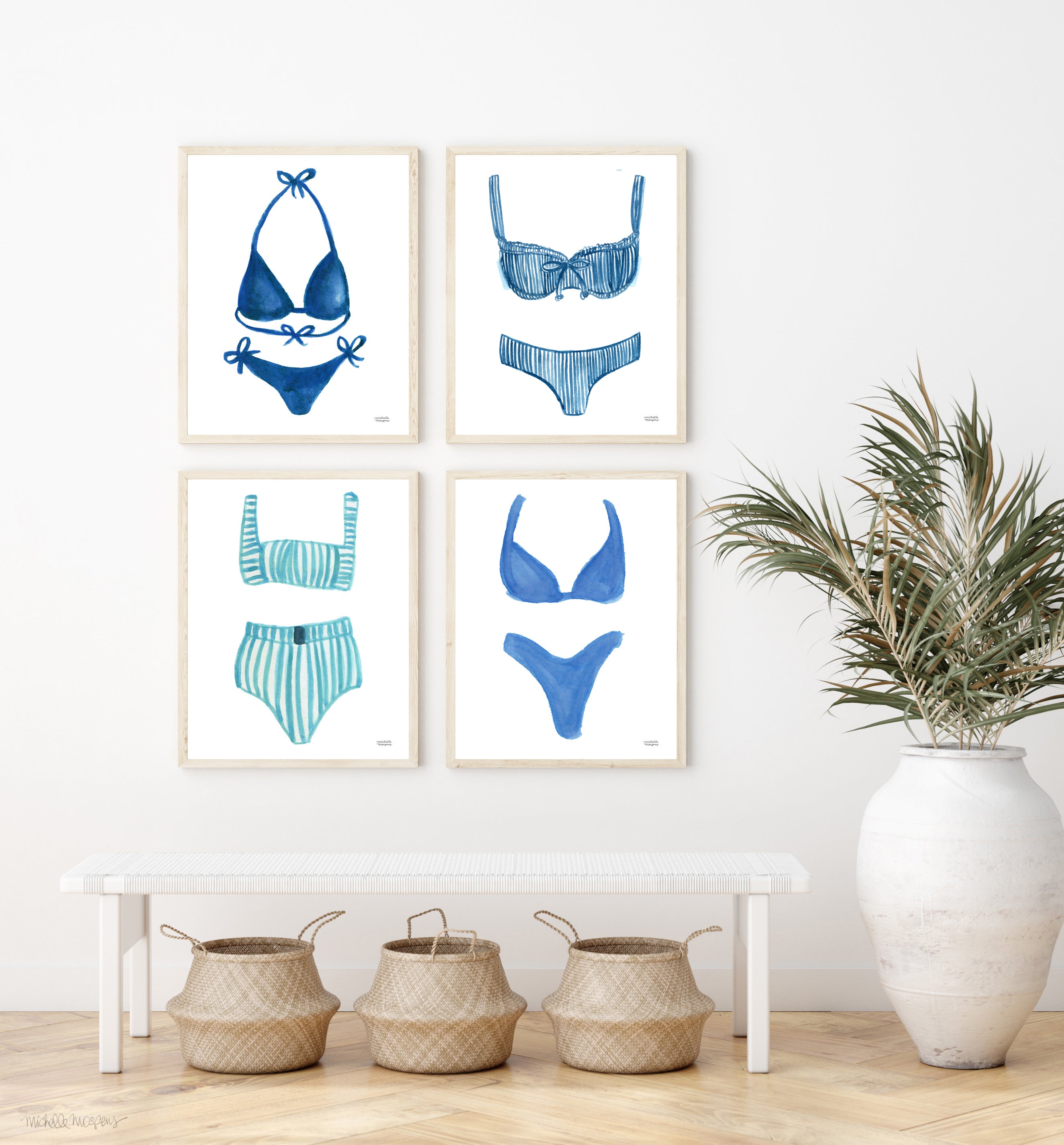 Coastal blue bathing sales suits