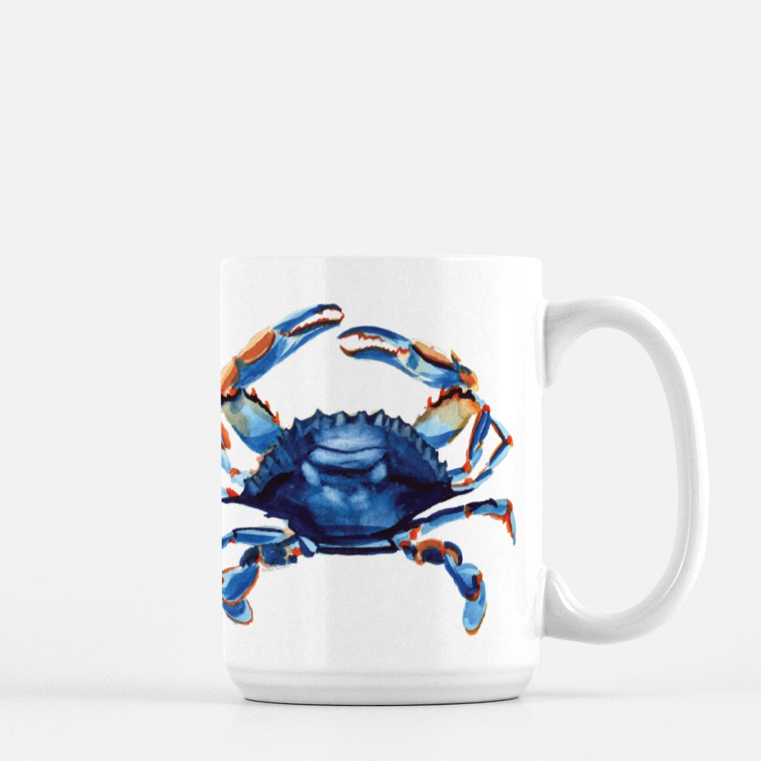 Watercolor Crab Coffee Mug 15oz.