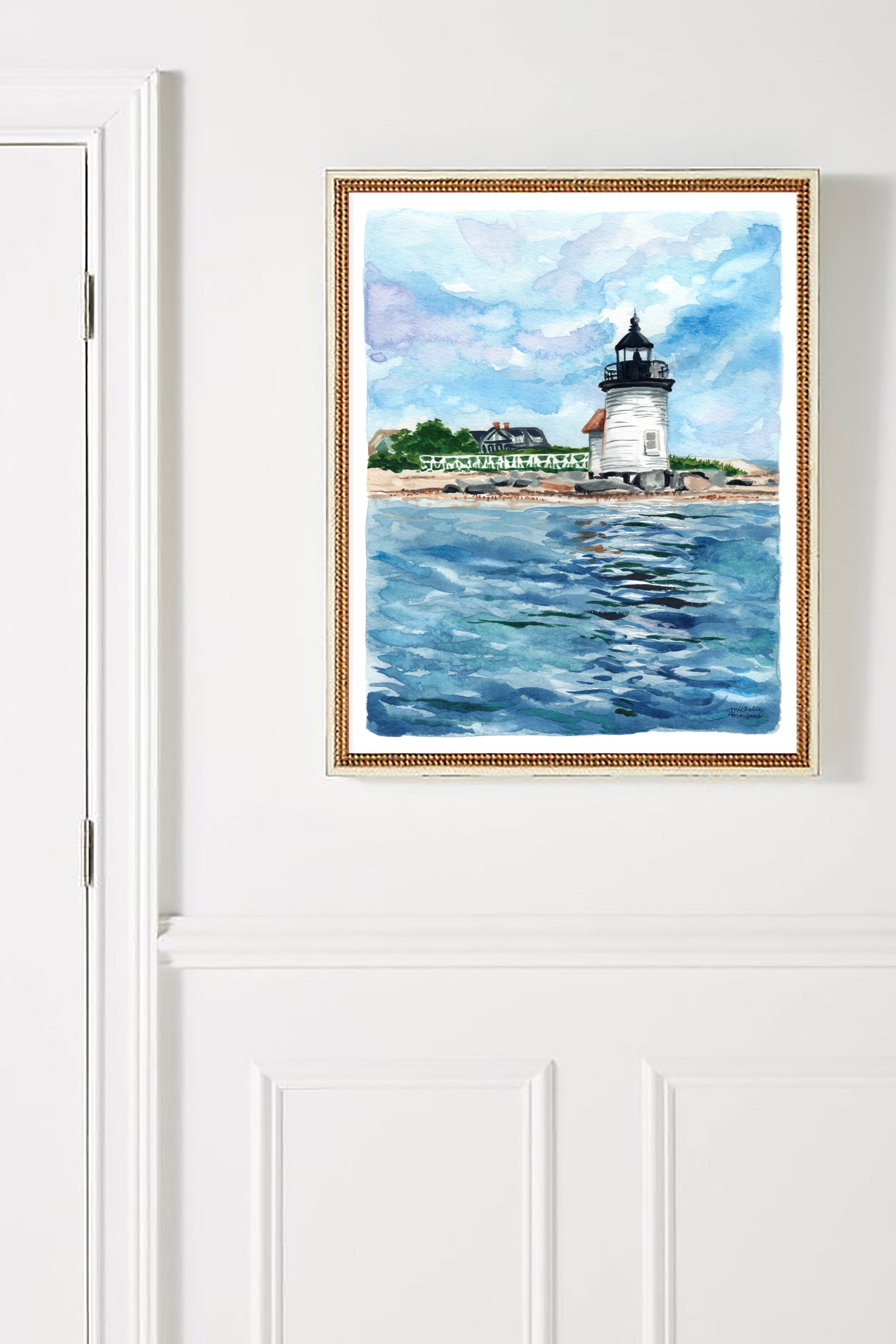 Brant Point Lighthouse Watercolor Art Print