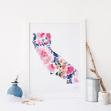 State Of California Watercolor Art Print
