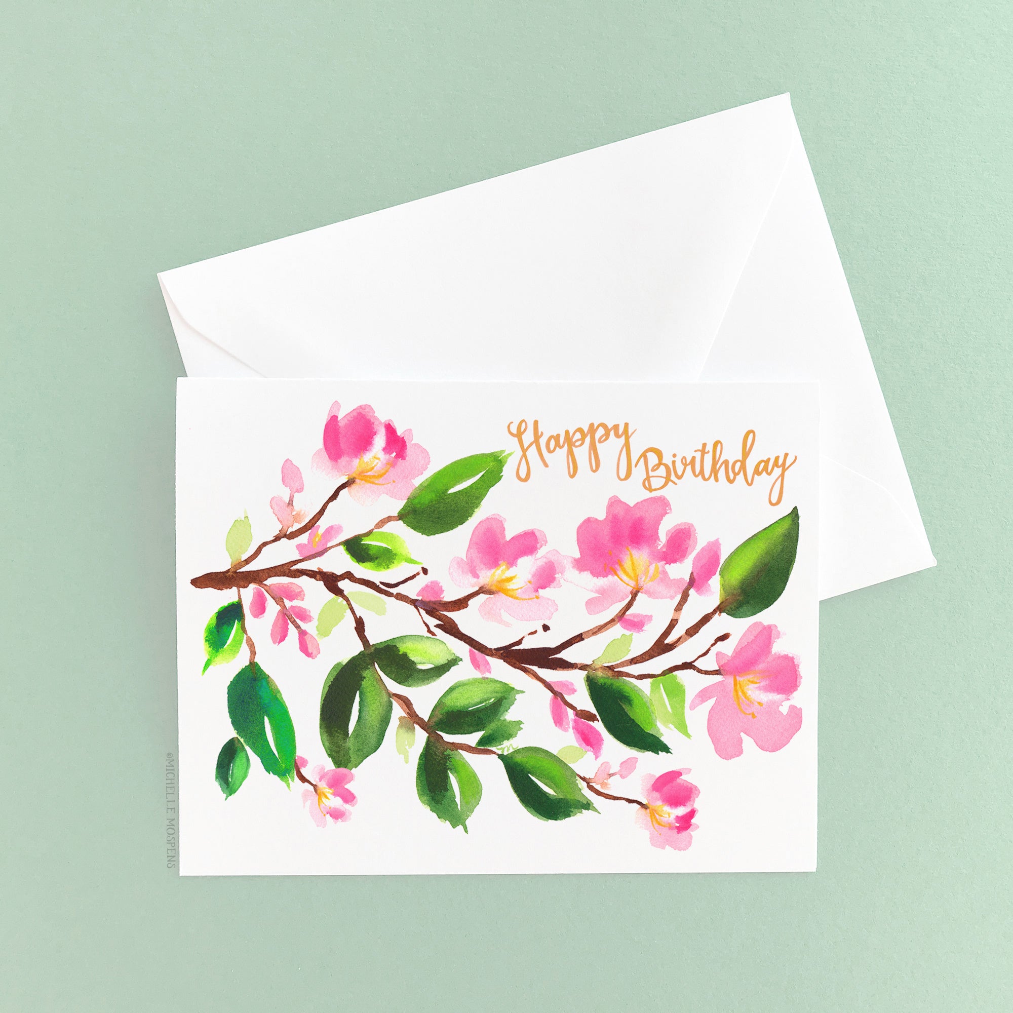 Cherry Blossoms Birthday Card